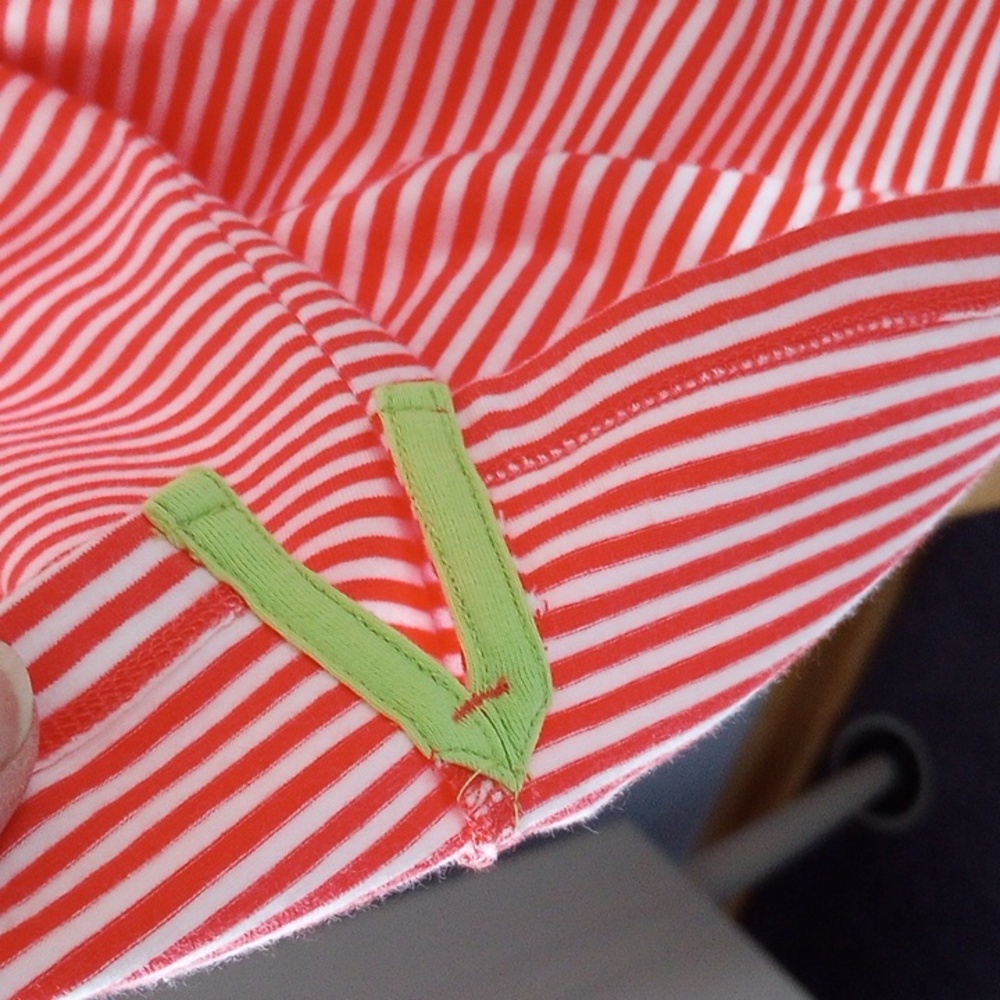 Lands End Nautical Henley Dress  (Orange, White, Lemon/Lime) - Picture 4 of 16